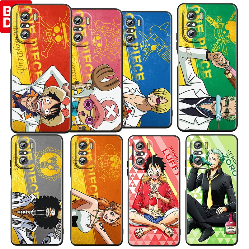

Anime One Piece Luffy For Xiaomi Redmi K50 Gaming Pro 5G 10 9 9A 9C 9T 8 7 6 5 4X TPU Soft Black Phone Case Fundas Coque Cover