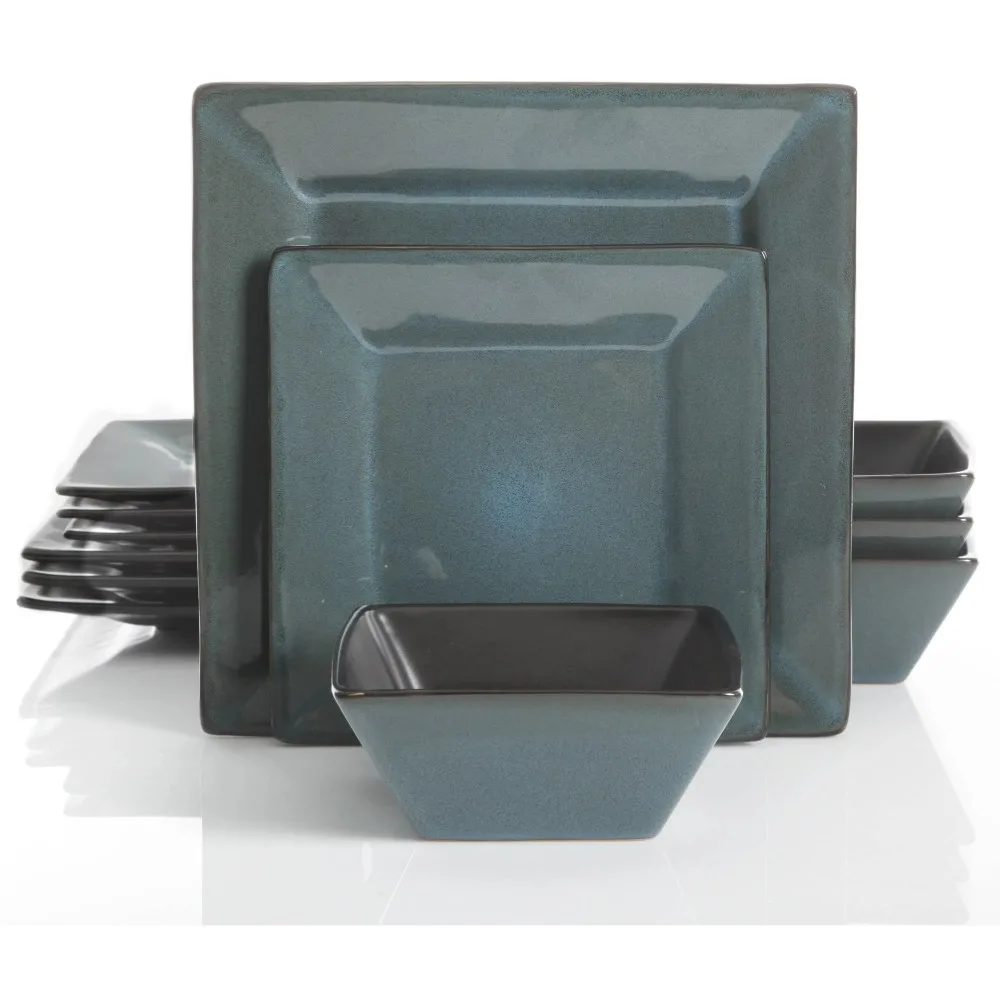 

Gibson Studio Chelsea Lane 12-Piece Hard Square Dinnerware Set 16.50 X 10.25 X 12.50 Inches