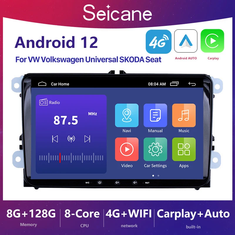 Seicane Android 12 2 din Car Radio GPS Multimedia Player For VW/Volkswagen/Golf/Passat/b7/b6/Skoda/Seat/Octavia/Polo/Tiguan