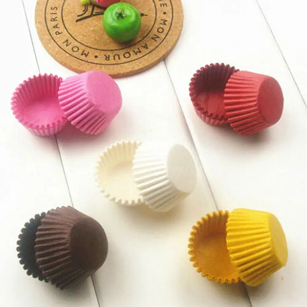 

1000Pcs Cupcake Cups Mini Solid Color Muffin Cake Chocalate Paper Liners Reusable DIY Cake Decorating Tools