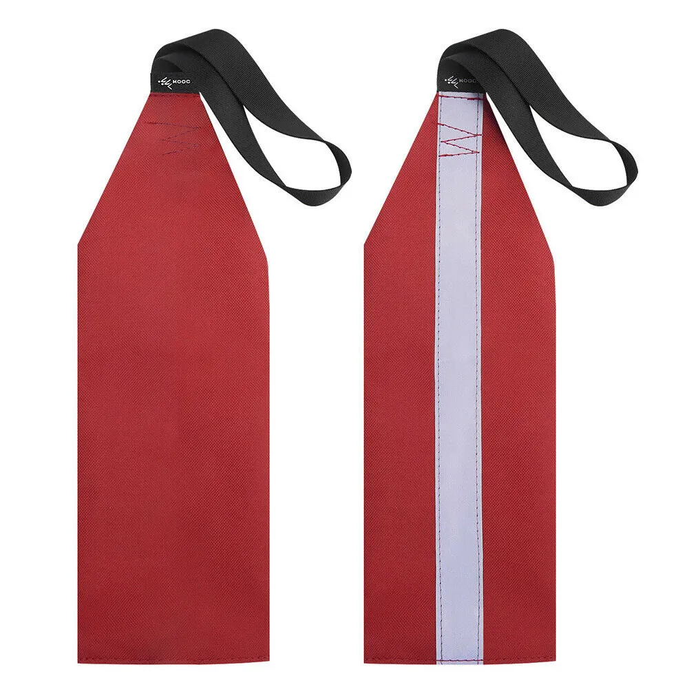 

2Pcs Kayak SUP Travel Tow Flag Highly Visible Durable Red Safety Flag With Lanyard Lightweight Long Canoes Kayak Safety Flag