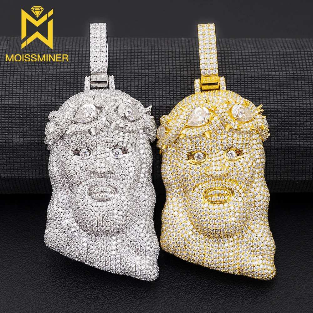 Big Jesus Pendant Moissanite Necklaces For Women Men Real Diamonds S925 Silver Jewelry Pass Tester With GRA