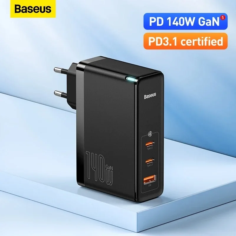 

Baseus GaN 5 Pro 140W Charger USB Type C PD3.1 Macbook Tablet Charger Use 4.0 3.0 iPhone Xiaomi 14 13 12 Quick Charger