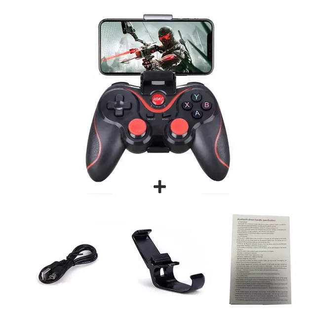 

X3 Wireless Bluetooth Joystick PC Android IOS Game Controller BT4.0 Game Pad For Mobile Phone Tablet TV Box Holder