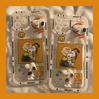 3d cute charlie brown snoopy dog phone cases for iphone 13 12 11 pro max xr xs max 8 x 7 se 2020 back cover