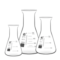1pcs 50ml to 1000ml trumpet shaped mouth transparent triangle glass flask conical flask erlenmeyer flask labratory equipment