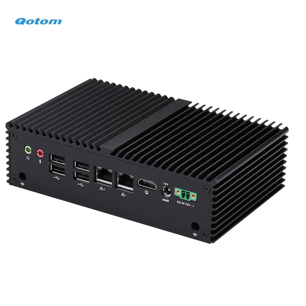 Qotom Mini PC J6412 Qua Core 2,0 ГГц Dual LAN Dual COM Running 24/7 DDR4 RAM MSATA SSD