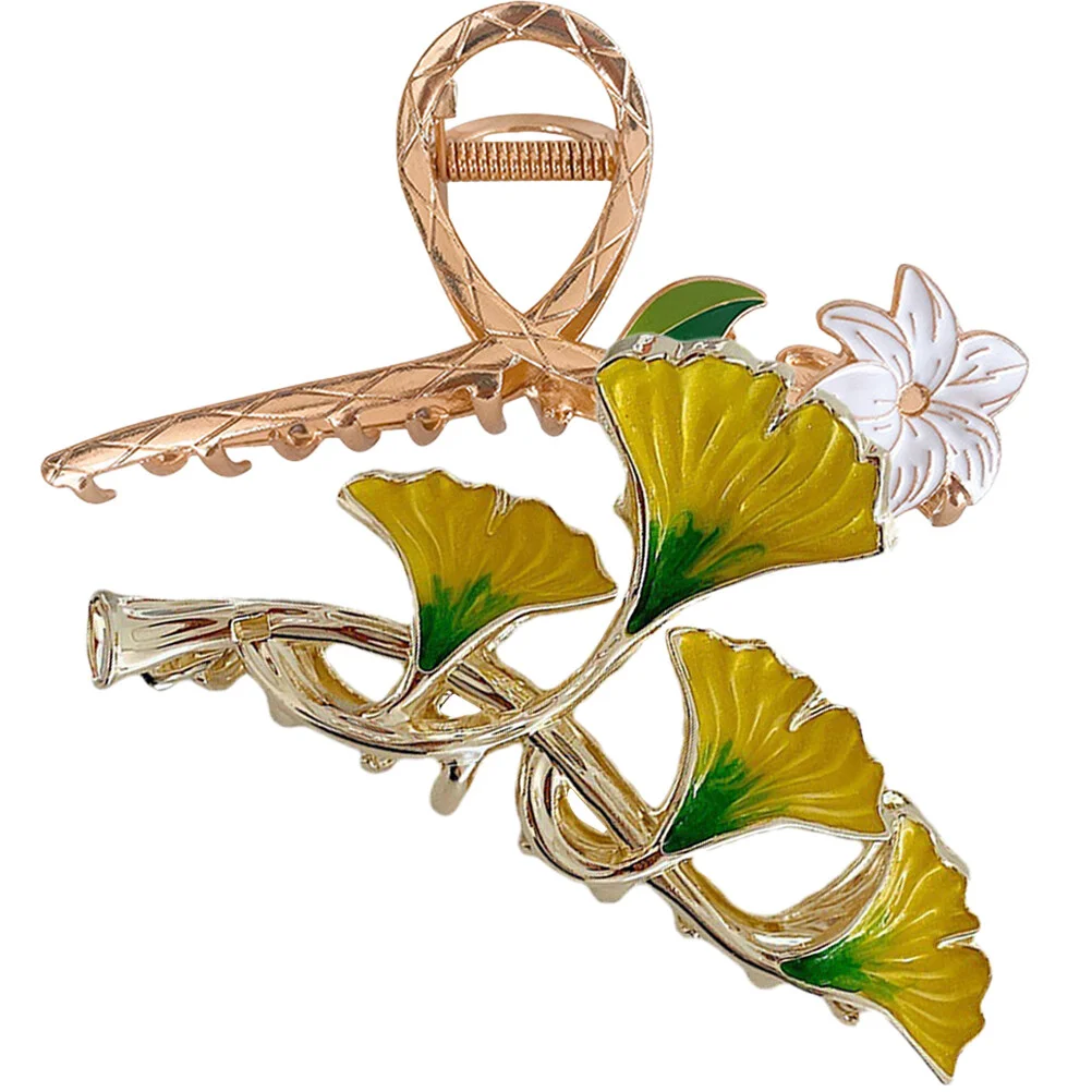

2Pcs Ginkgo Leaf Hair Clip Flower Back Hair Holder Claw Clip Women Hair Styling Tools