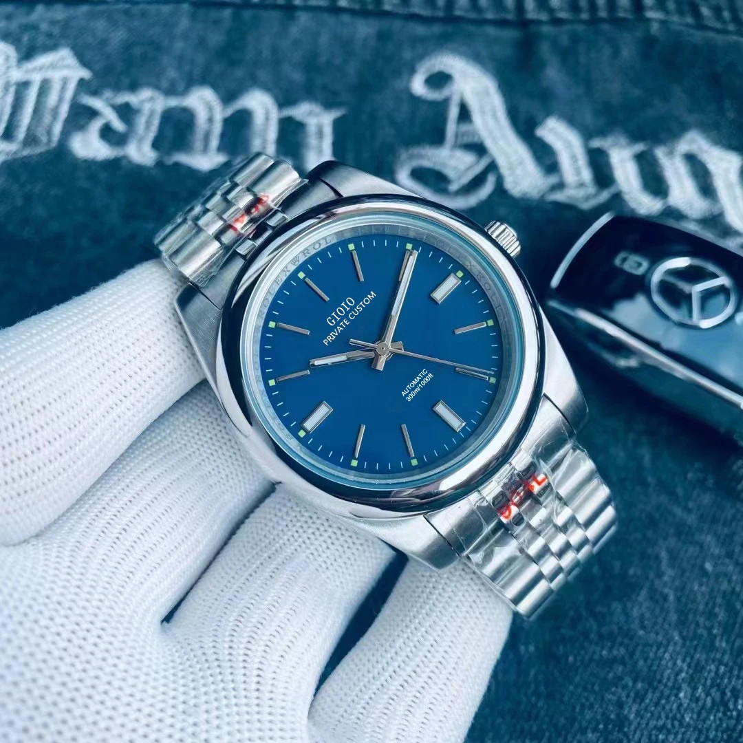

41mm High Quality Mens Automatic Mechanical Watch Luminous Sapphire Blue Stainless Steel Calendar Male Wristwatch