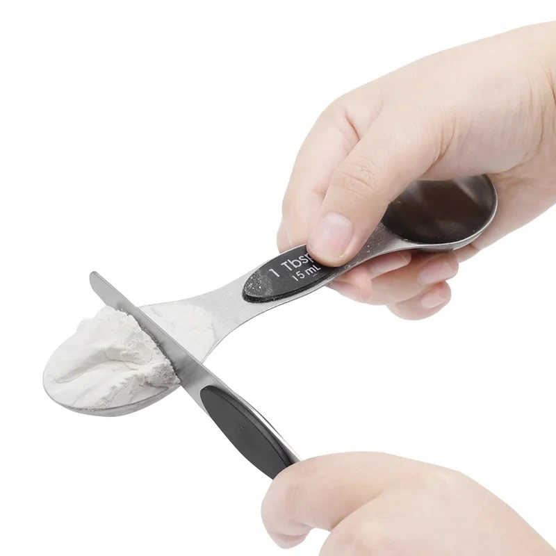 Мерная ложка приправа из нержавеющей стали с магнитной двойной головкой для