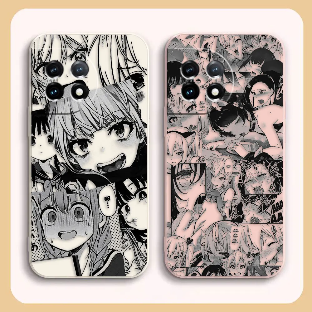 Phone Case For Oneplus 11 10 9 9R 9RT 8 8T 7 7T 5 5T 6 ACE 2 NORD Pro Liquid Case Funda Cqoue Shell Cute Kawaii Nifty Girl Anime