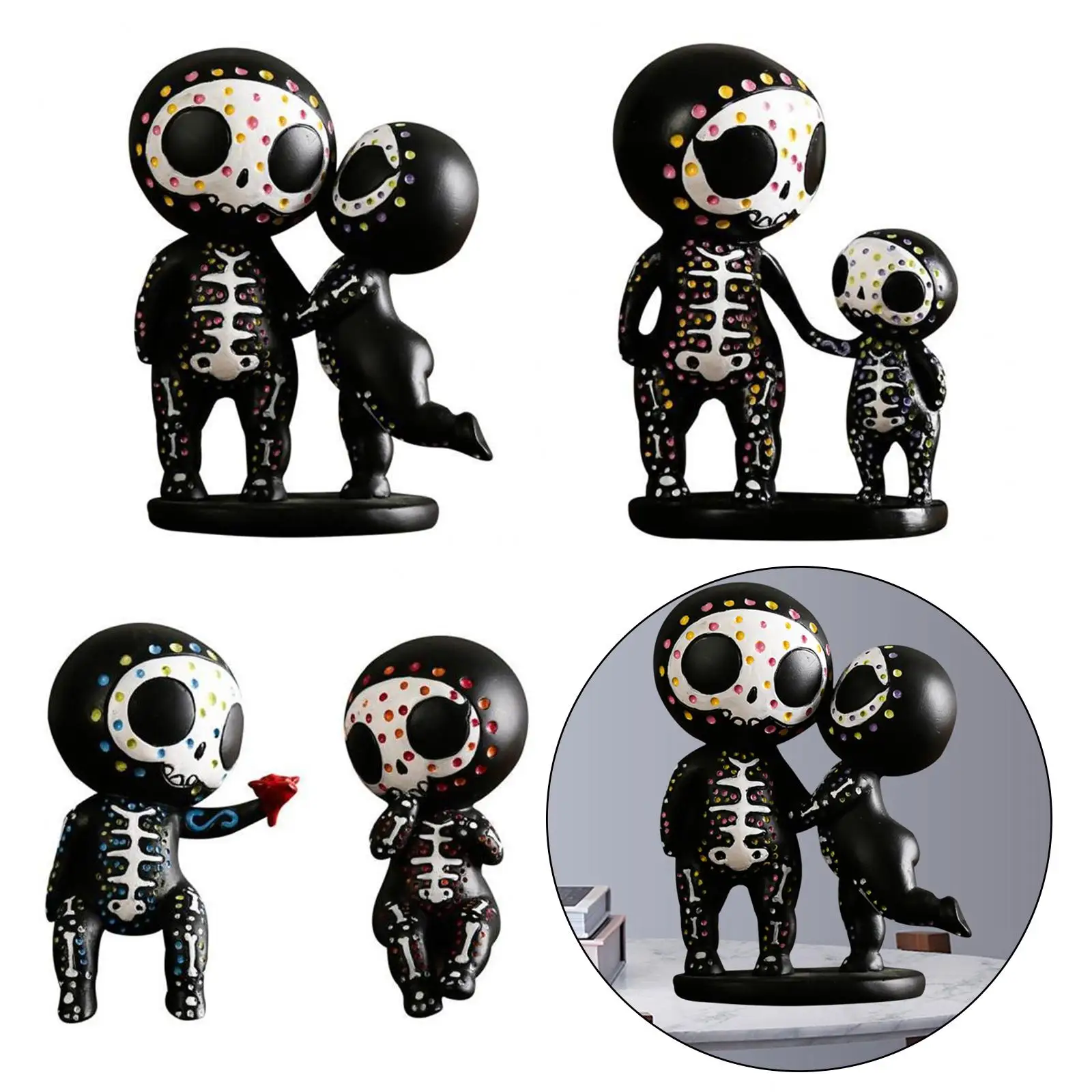 

Sugar Cloull Couple Statue Stuet Skeleton Couple Decoration