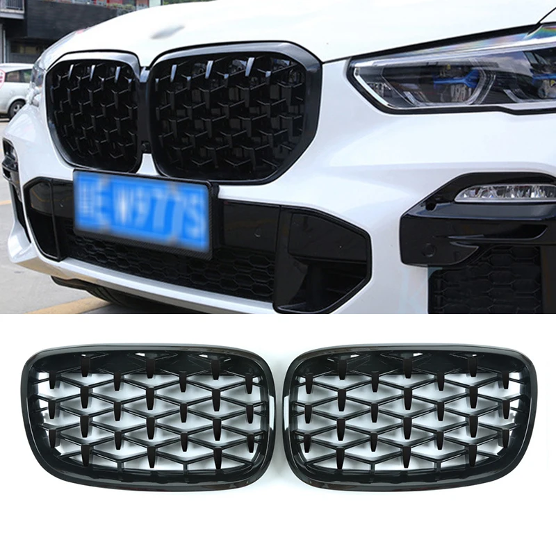 

Car Racing Grill Front Bumper Kidney Grille Grill Diamond Star Meteor Style For BMW F15 F16 X5 X6 2014-2018 Auto Car Accessories