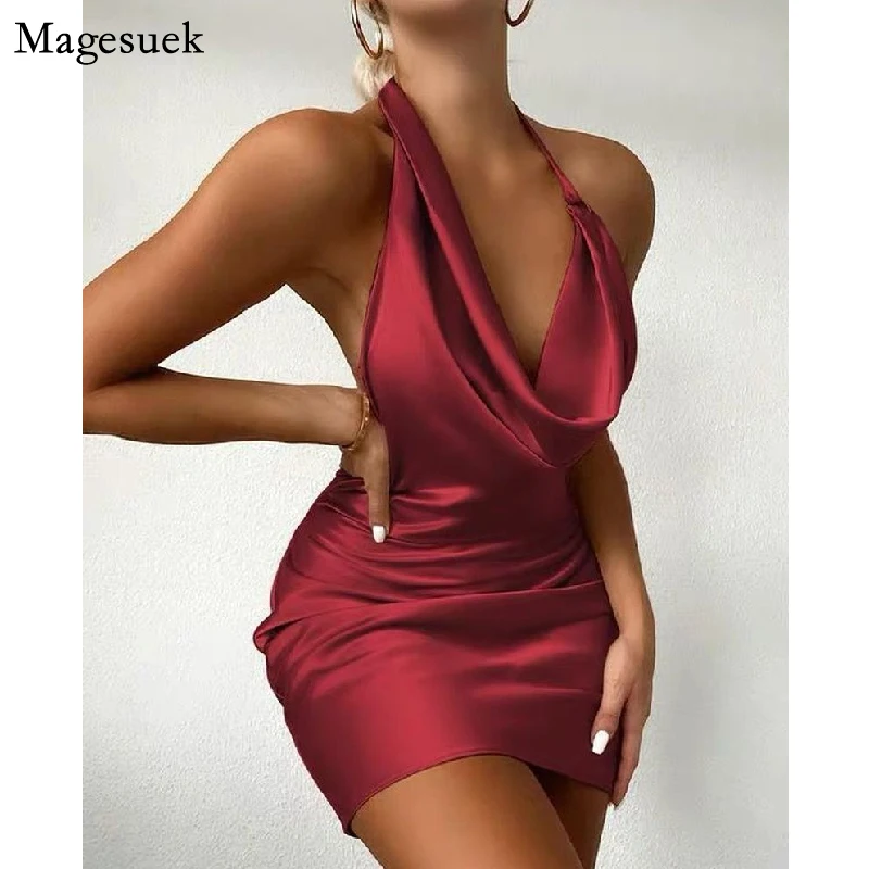 

Женское платье на бретелях-спагетти, с открытой спиной