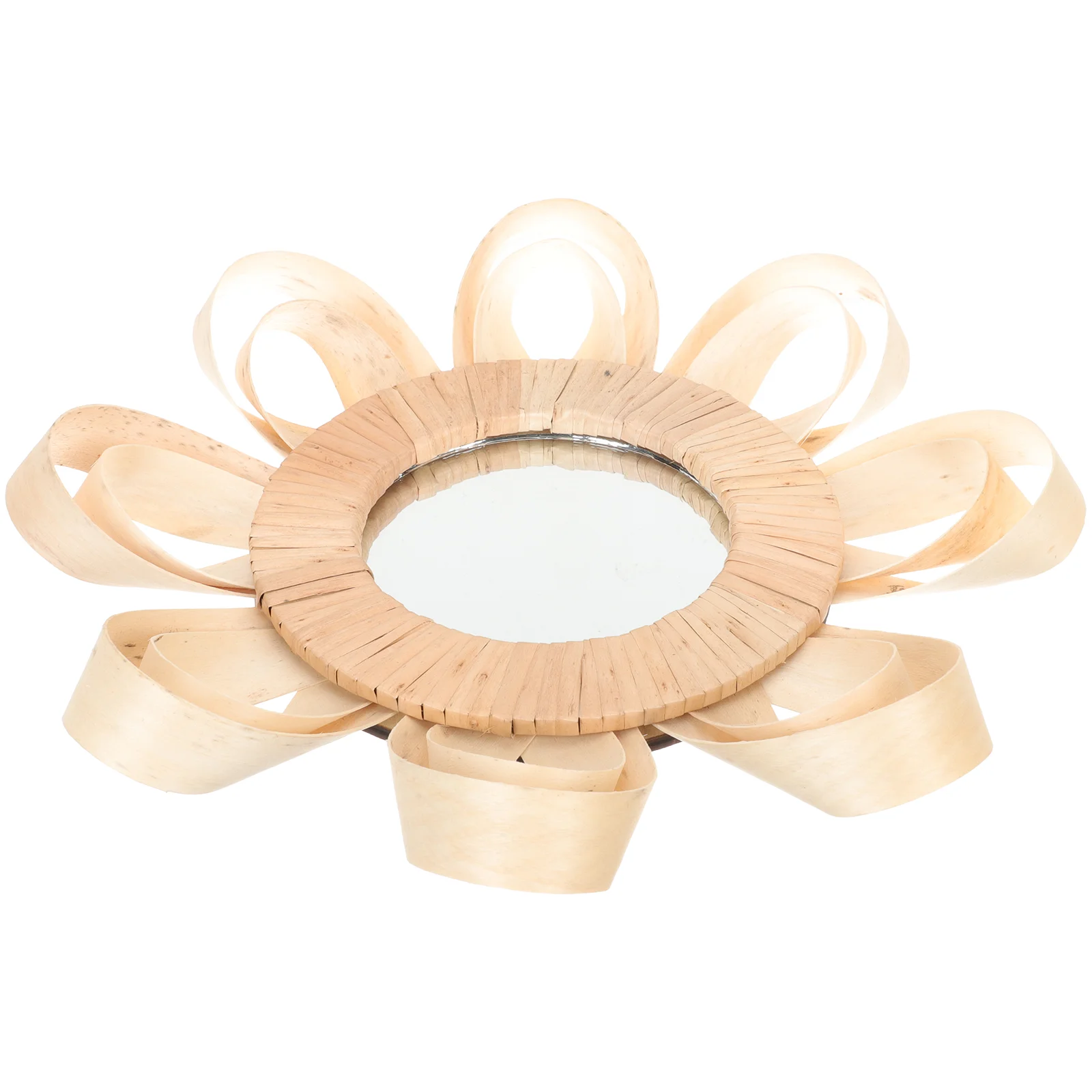

Mirror Wall Rattan Decorative Farmhouse Circle Bathroom Sunflower Circular Decoration Hanging Mounted Creativity Entryway Wicker