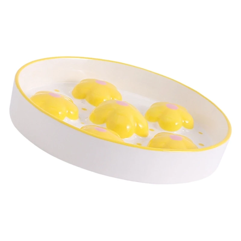 Расписанная вручную миска для медленной кормушки кошек предотвращает удушье и