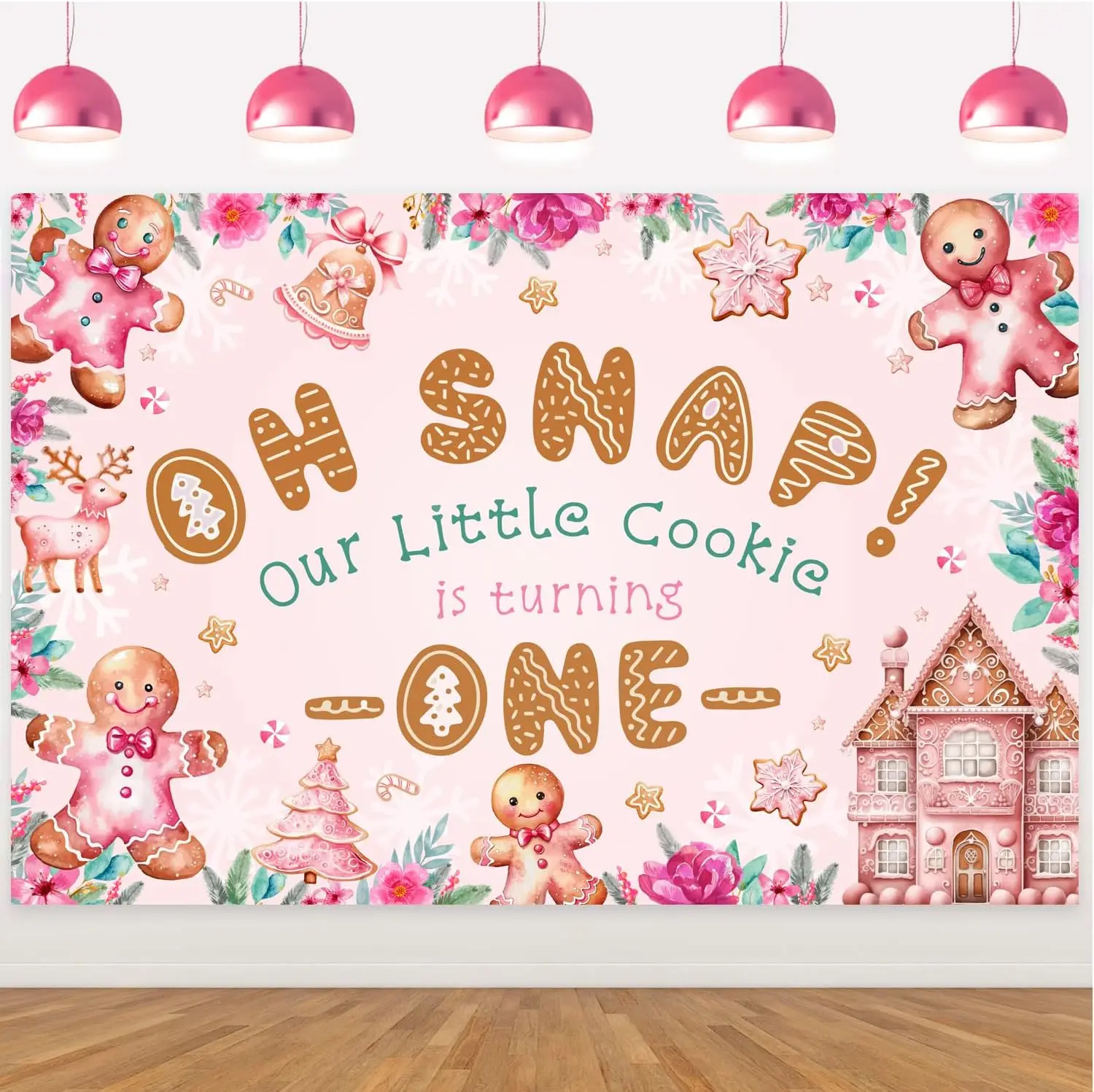 Рождественский имбирный розовый Хлеб 5 х3 фута украшение на 1-й день рождения наше