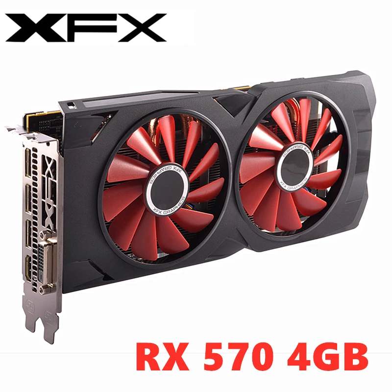 Graphics Cards XFX RX 570 4GB Video card GPU AMD Radeon RX570 4GB Desktop PC Computer Game Map HDMI PCI-E X16 Mining RX 580 8GB