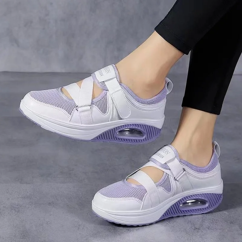 

Кроссовки женские на платформе, Вулканизированная подошва, дышащие, плоская подошва, Повседневная прогулочная обувь, однотонные, модель 2022