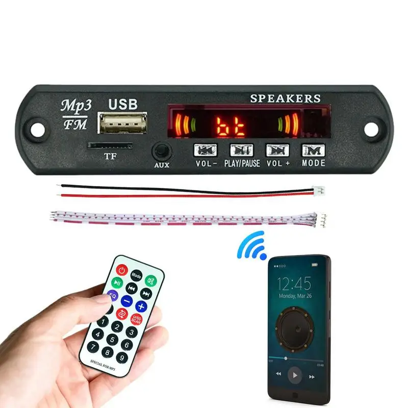 

Wireless Bluetooths Car Audio Module Portable MP3 WMA Car Radio Board Supports USB TF FM Radio Car Speaker MP3 Player