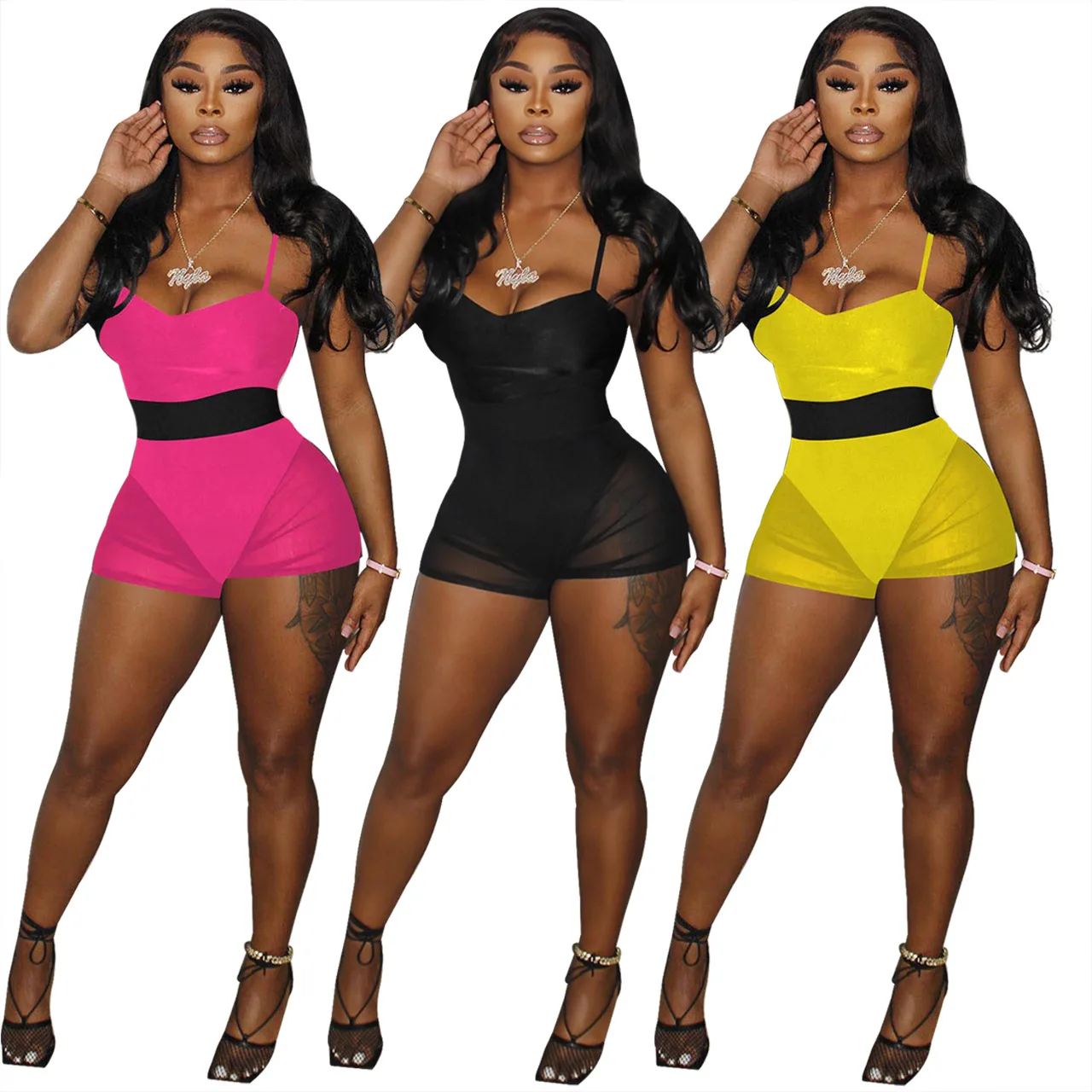 

Sexy 2 Piece Outfits Female Set Shorts Corset Party Sexy Libertin See Through Outfits Women's Clothing Free Shipping Clearance