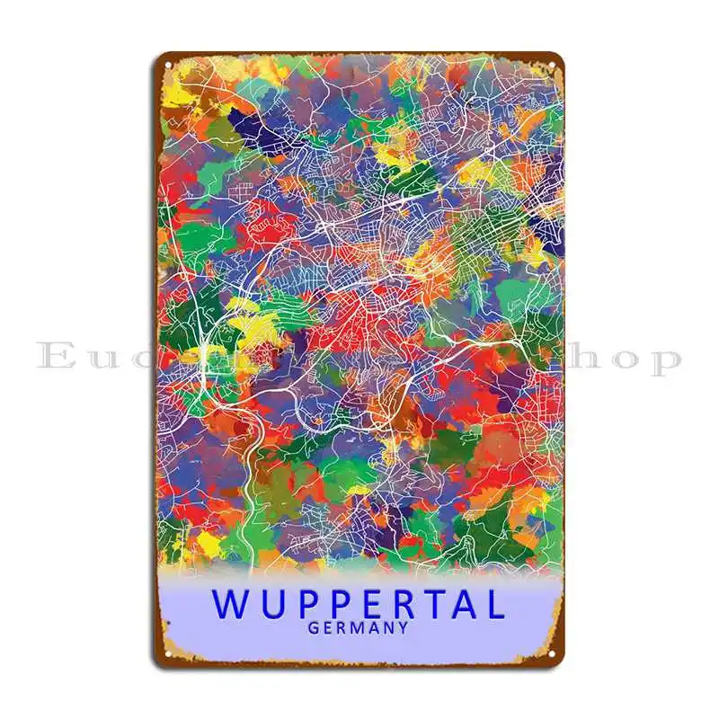 

Wuppertal Germany City Map Metal Plaque Poster Home Party Plates Garage Create Living Room Tin Sign Poster