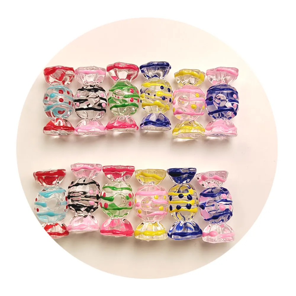 

Cute Big Hole Clear Resin Candy Flat Back Cabochons For Hairpin Scrapbooking DIY Jewelry Craft Decoration Accessories
