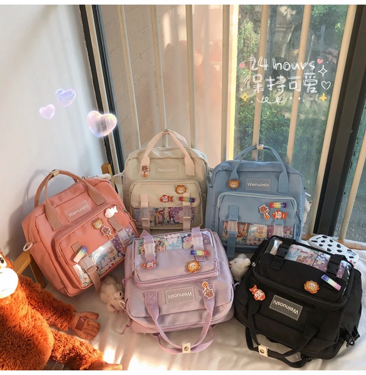 

Small Backpack Canvas Teenager Girls School Backpack for Female Student Women Patchwork Kawaii Rucksacks Mochila mini backpack