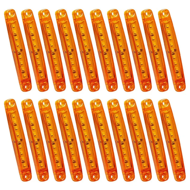 

20Pcs Amber 9 LED Sealed Side Marker Clearance Light Signal Light 12V For Car Truck Trailer Lorry