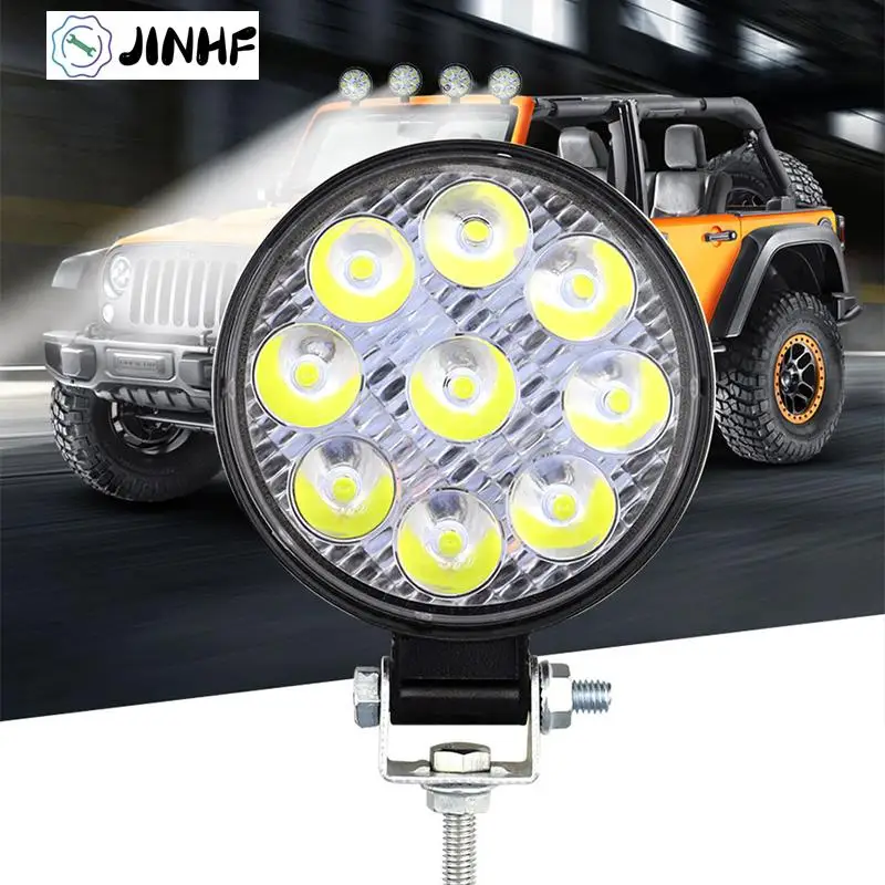 Новинка, светодиодный рабочий светильник 27 Вт, 9 в-30 в, прожектор, круглый светодиодный светильник для внедорожника, рабочий светсветильник льник для внедорожника, мотоцикла, автомобиля, грузовика