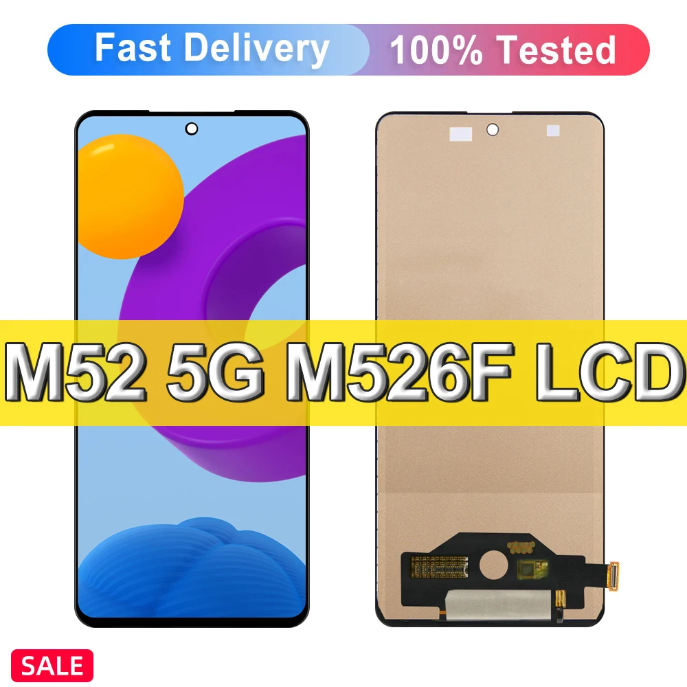 ЖК-дисплей для Samsung M52 5G M526 M526BR M526B с цифровым преобразователем сенсорного экрана в