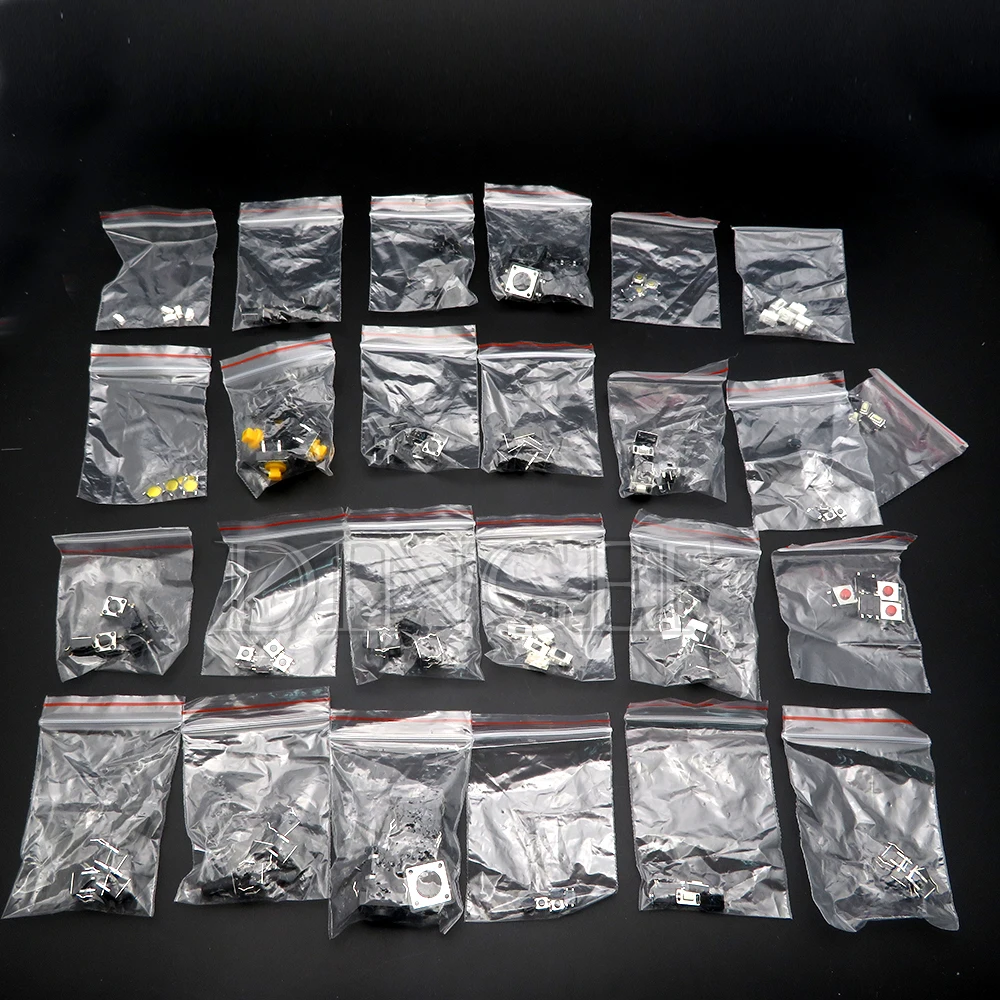 

125 шт./лот, ассорти, микрокнопочный тактовый переключатель, сброс, мини-переключатель листа SMD DIP 2*4 3*6 4*4 6*6, электронный комплект «сделай сам», 25 типов