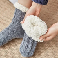 soft fuzzy fluffy sock female warm winter home indoor womens bedroom silicone non slip floor thermal slipper socks thick gift