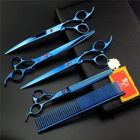 8 inch professional dog scissors hairdressing dogs pet supplies trimmer hairdresser 4pcs barber grooming curve hair accessories