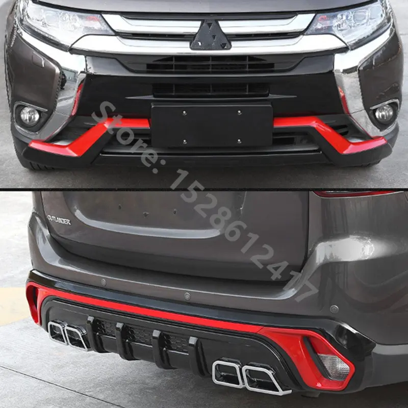 

Car styling Plastic Front+Rear Bumper Guard Protector for Mitsubishi Outlander Samurai 2016-2018 car accessories