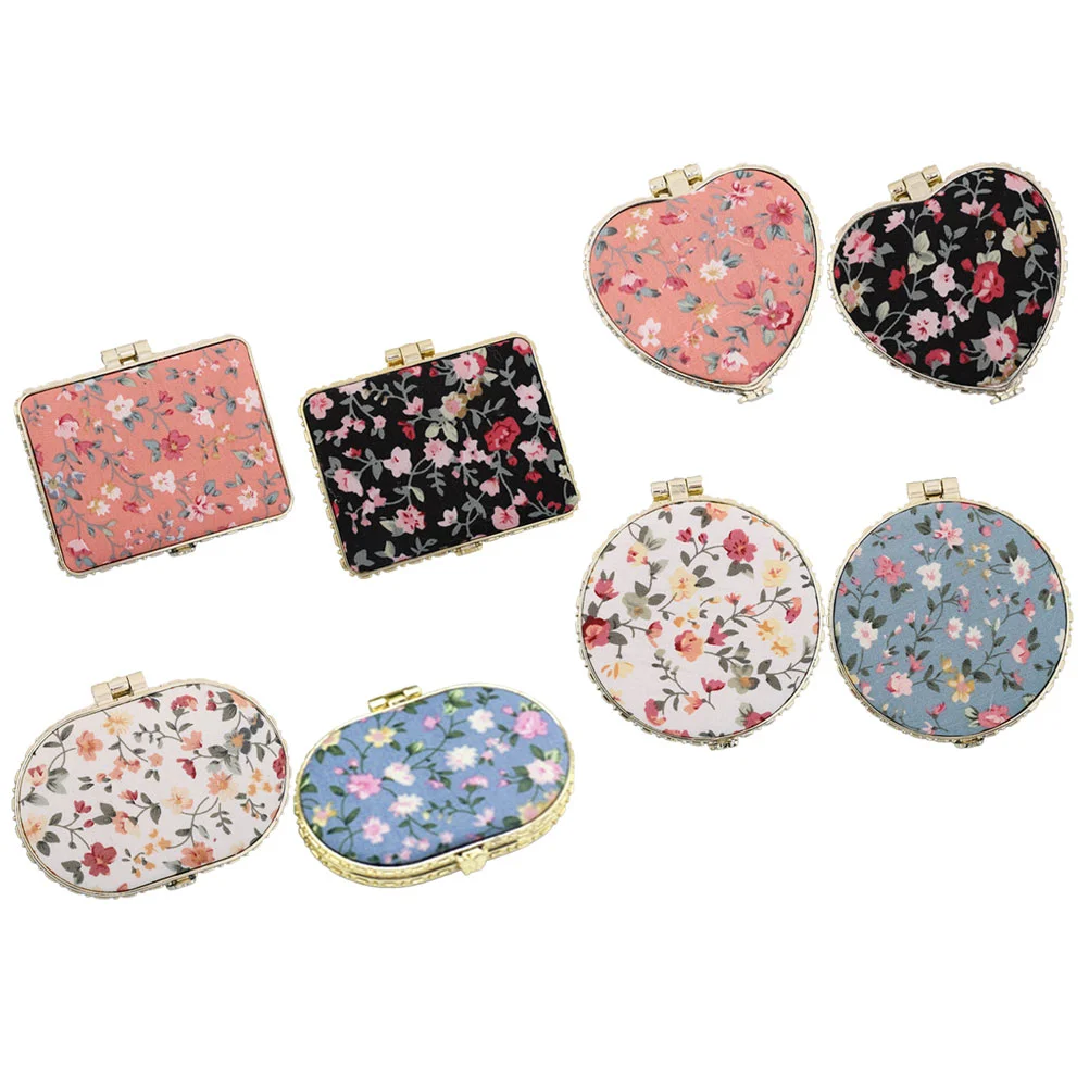

Карманный Компактный складной женский кошелек с зеркалом для путешествий и отдыха на открытом воздухе с цветочным узором