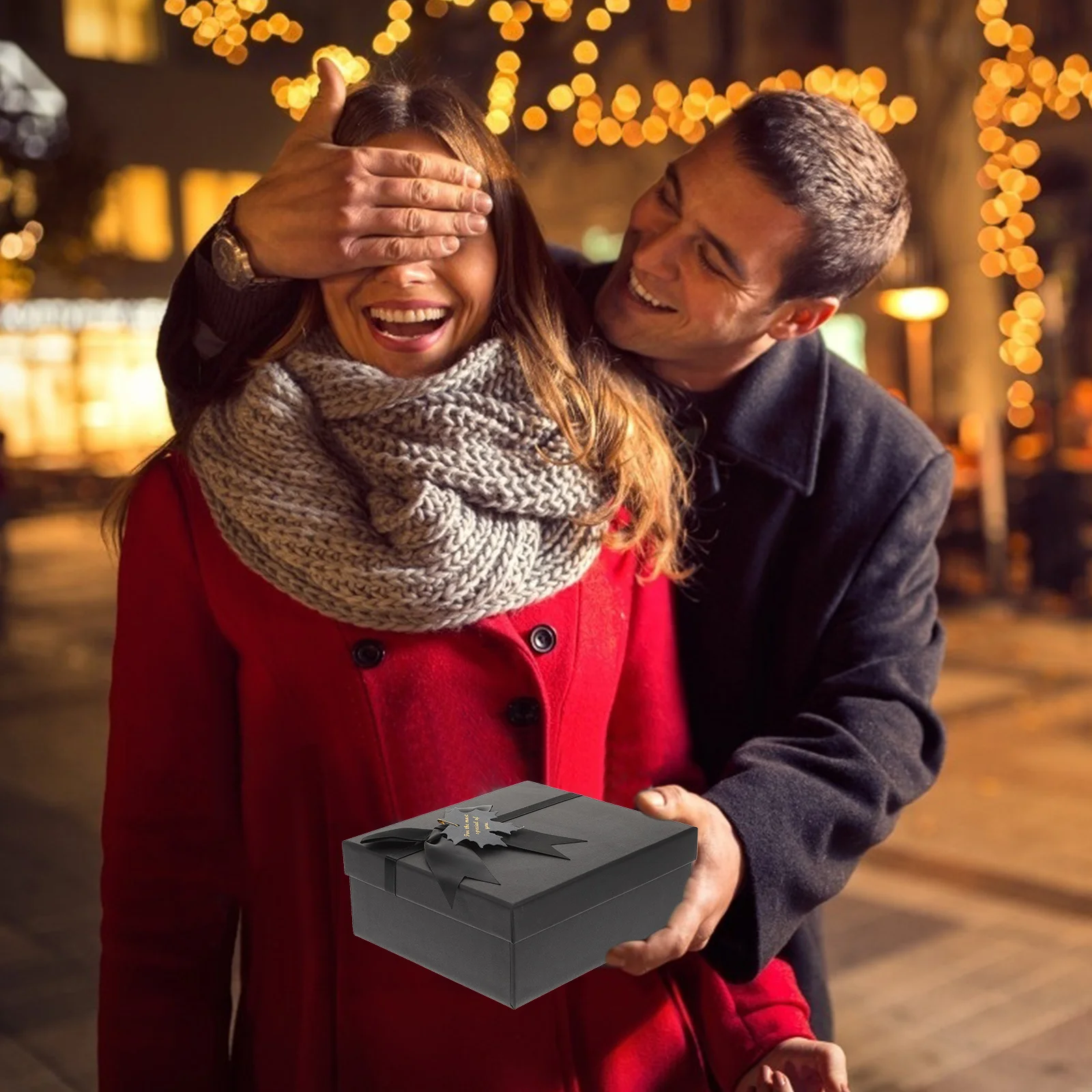 

Black Jewelry Box Packaging Case Commemorate Birthday Gift Christmas Paper Bride