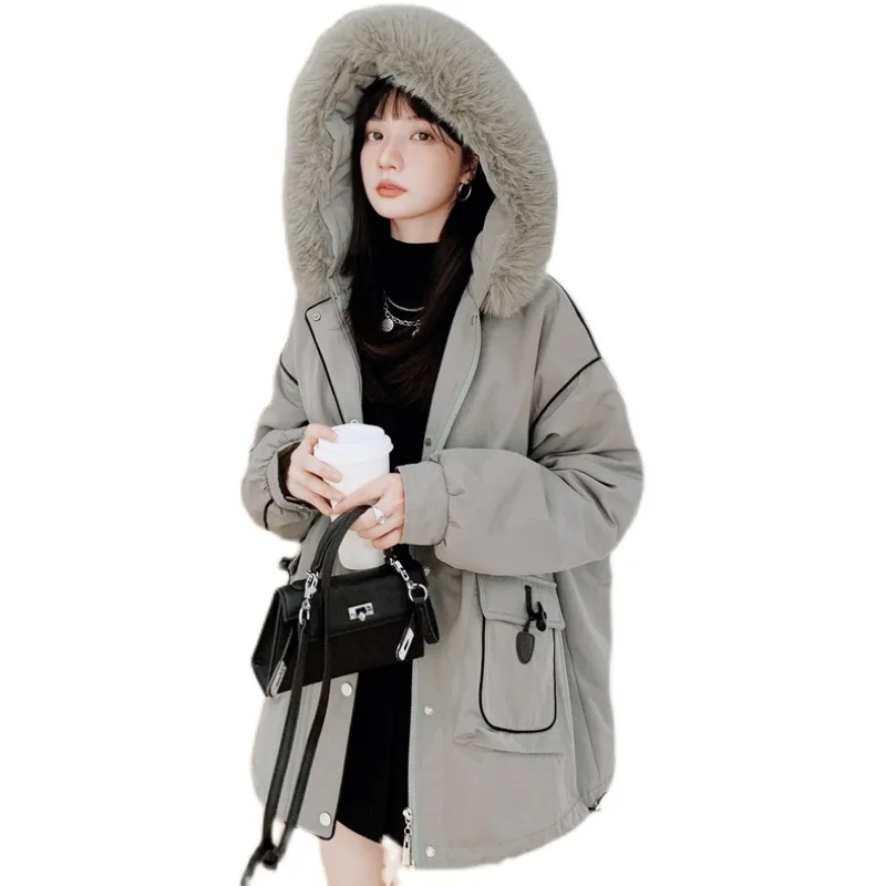 Winter temperament commuter horn buckle rabbit hair thickening pie overcomes