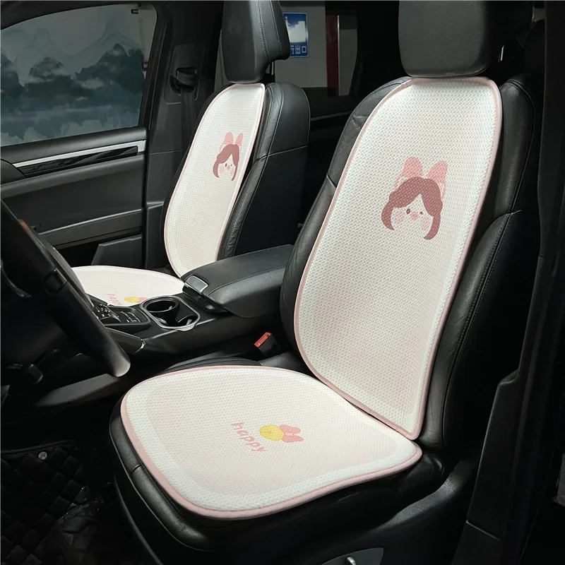 2024 Милая мультяшная подушка для автомобильного сиденья дышащая ледяная шелковая