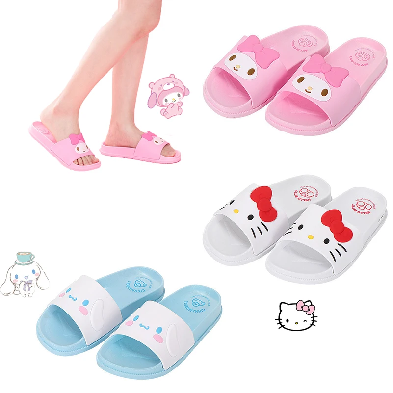 

Kawaii Sanriod My Melody Cinnamorol KT cat PC dog anime Cartoon Summer Women Slippers Indoor bathroom Non-slip Sandals Gift