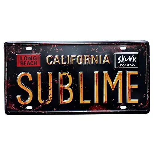 

Funny Sign Sublime California Vintage Metal Tin Sign Wall Sign Plaque Poster for Home Cafe Bar Pub, Car Vehicle License Plate