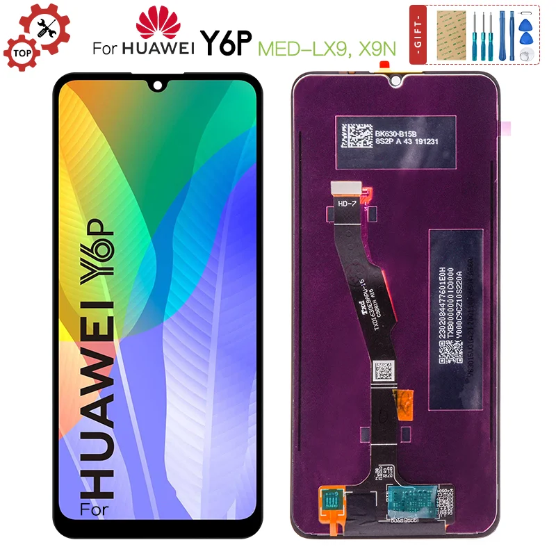 

ЖК-дисплей с сенсорным экраном и рамкой для Huawei Y6P 2020 Enjoy 10E, дигитайзер в сборе для Huawei Honor 9A, запасные части