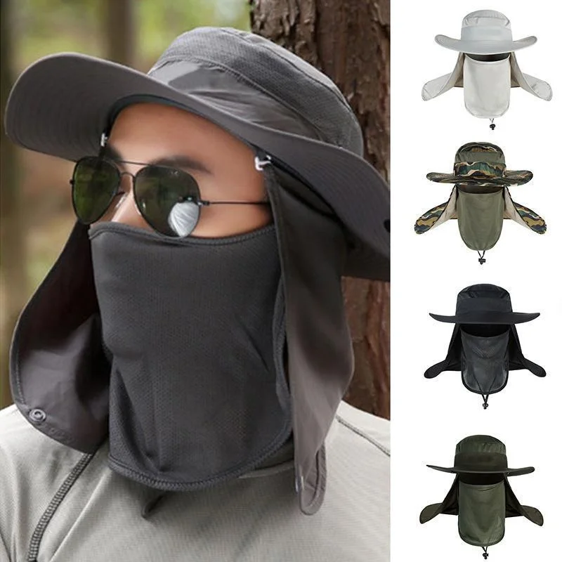 360 Degree Outdoor Hat Men's Summer Sunscreen Sunshade Hat Men Waterproof Quick-drying Fisherman Fishing Cap Men