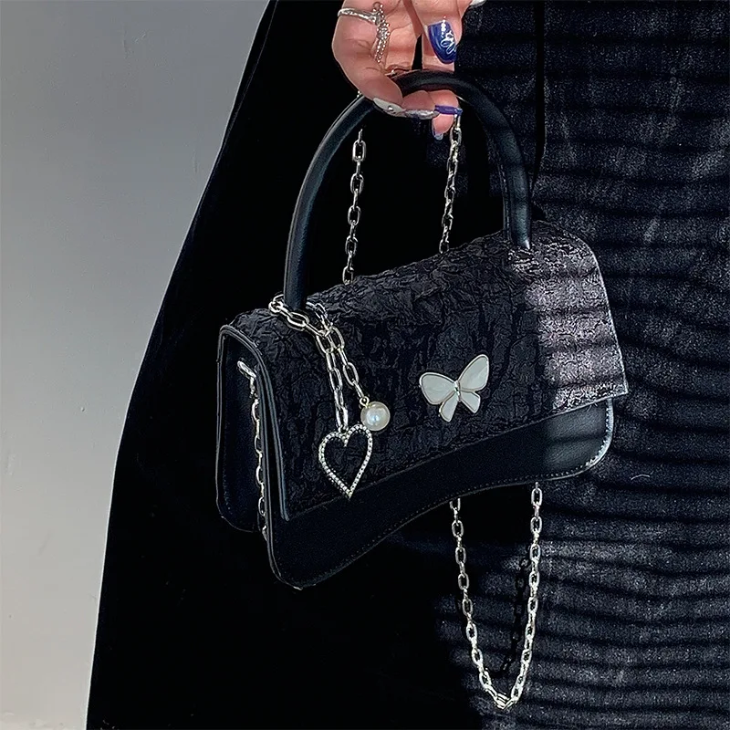 

New Bag Female 2023 Girl Heart Chain Luxury Designer Feeling Butterfly Shoulder Crossbody Bag Female Purses And Handbags