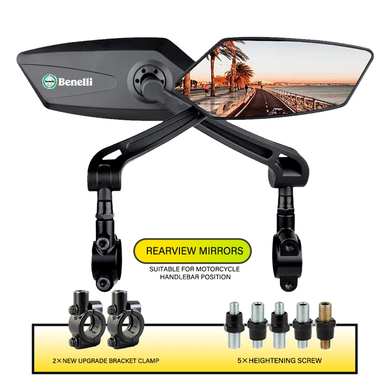 

Для Benelli TRK 502 502X TNT 125 300 600 Leoncino 250 500 зеркало на руль мотоцикла складное черное широкоугольное выпуклое заднее зеркало
