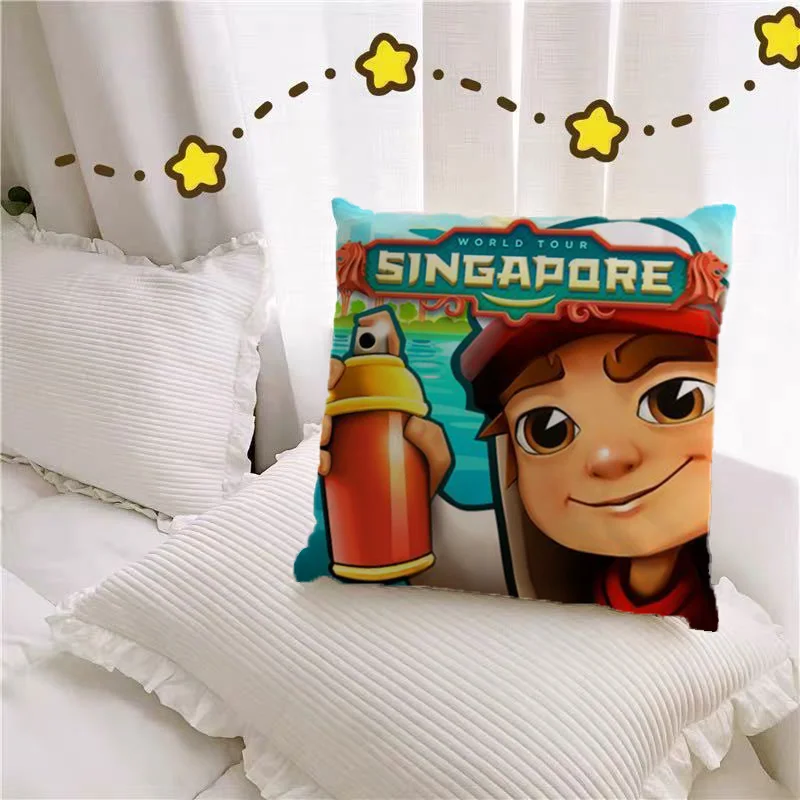 Современные экологически чистые чехлы на подушки из полиэстера с принтом метро и