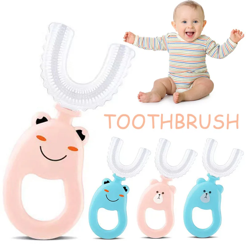 

New Manual U Shaped Toothbrush Soft Silicone Brush Head 360° Oral Teeth Cleaning Professional Tooth Care Tools For Toddlers Kids