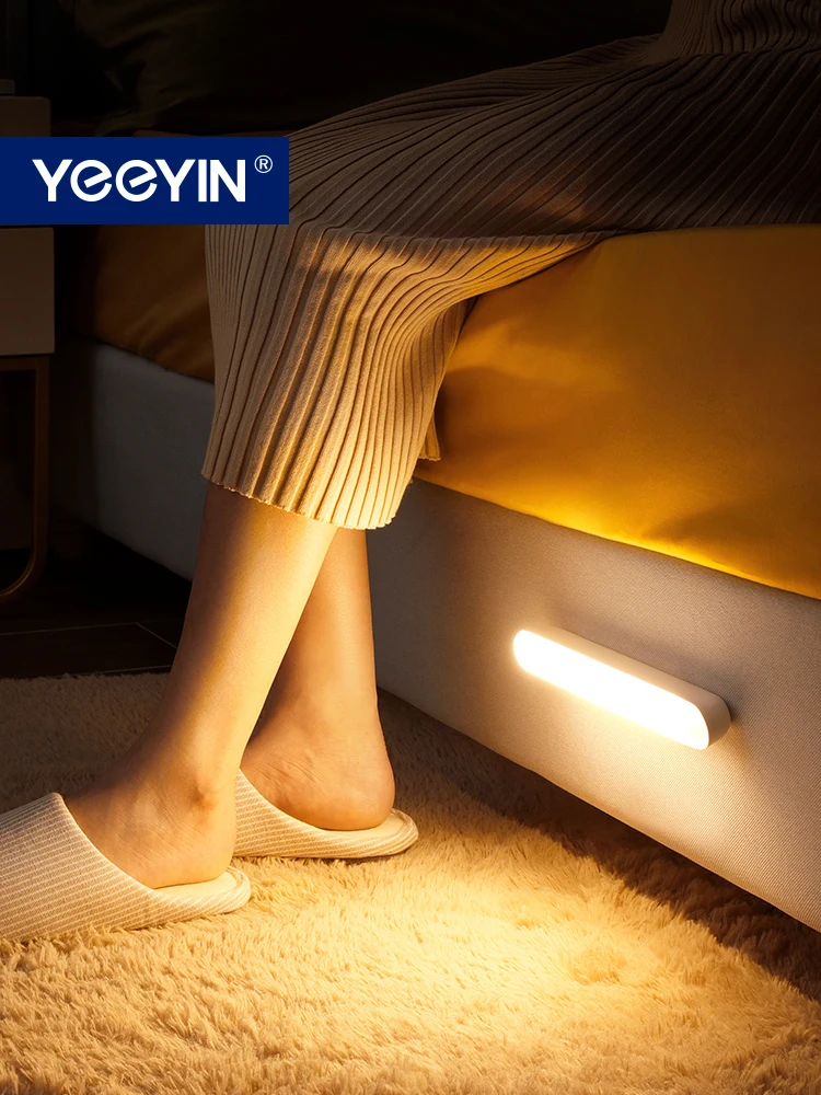 

LED Motion Sensing Cabinet Lights Counter Closet Lights Wireless USB Rechargeable Kitchen Night Lights Battery Powered Lights Wa