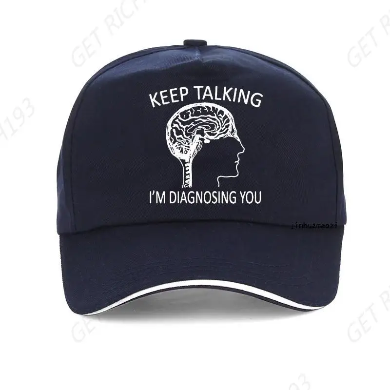 Забавная психология Brain Keep Talking Im Diagnosing You Hat Harajuku Pop Streetwear Шапки для гольфа Мужская
