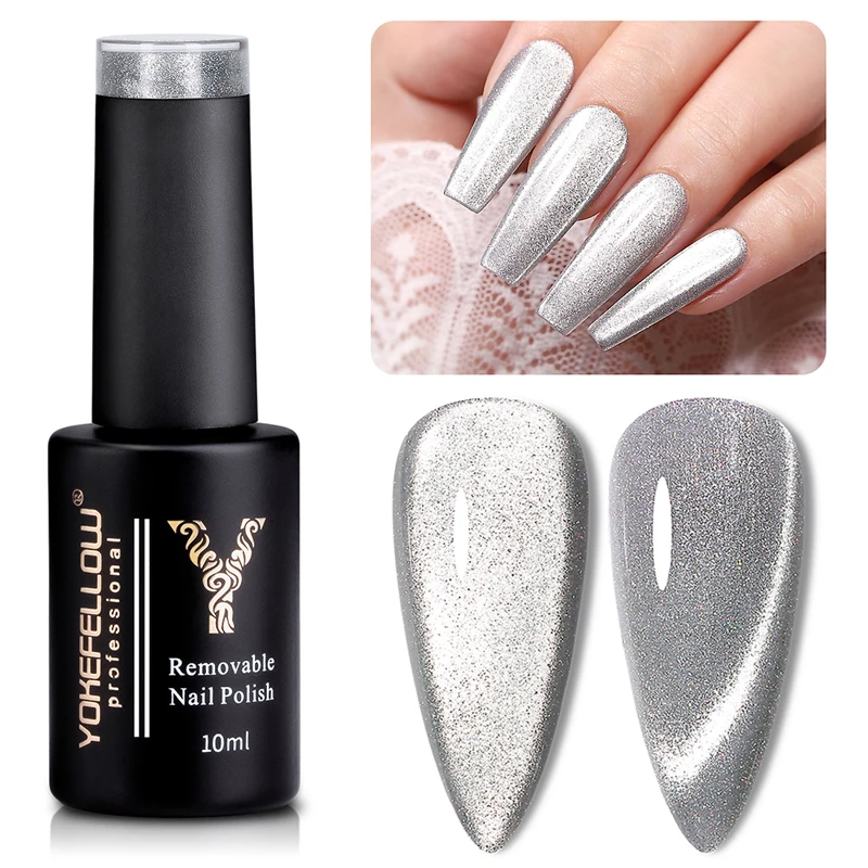 Гель-лак для ногтей YOKEFELLOW «кошачий глаз» 10 мл AC01 Полупостоянные гель-лаки с ультраблестящим грубым отражающим магнитным порошком